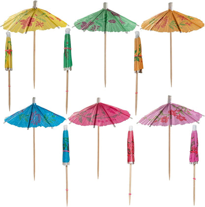 Drink Cocktail Umbrella Picks [240 Count] Assorted Tropical Colors | Sturdy Wood & Durable Paper, Easy Fold-Out Design, Mini, Drinks, Appetizers, Desserts, Parties7