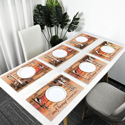 Christian Placemats Set of 4,Bible Verse Scripture Table Mats Place Mats for Kitchen Dining Table Decoration, Christian Home Decor 12X18 Inch8