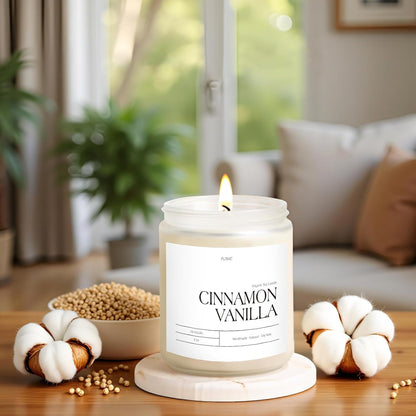 Cinnamon Vanilla Candles for Home Scented, 9Oz Non Toxic Soy Candle7
