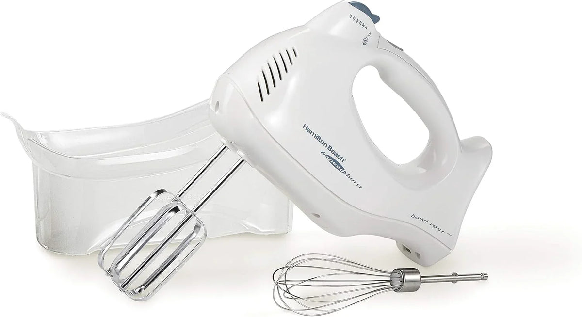 power-deluxe-6-speed-electric-hand-mixer-with-quickburst-powerful-250-watt-motor-traditional-beaters-whisk-snap-on-storage-case-bowl-rest-white-62695v