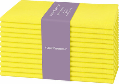 Cloth Dinner Napkins 18X18 In, Set of 12, Yellow1
