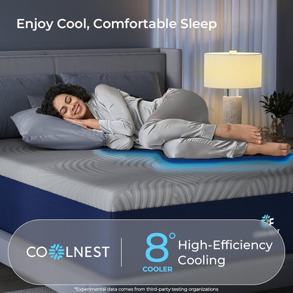 Coolnest 14 Inch King Size Mattress,Cooling Memory Foam Mattress | Cool Night Sleep, 5-Zone Ergo Support for Pressure Relief, Enhanced Breathability, Medium Feel, Certipur-Us Certified3
