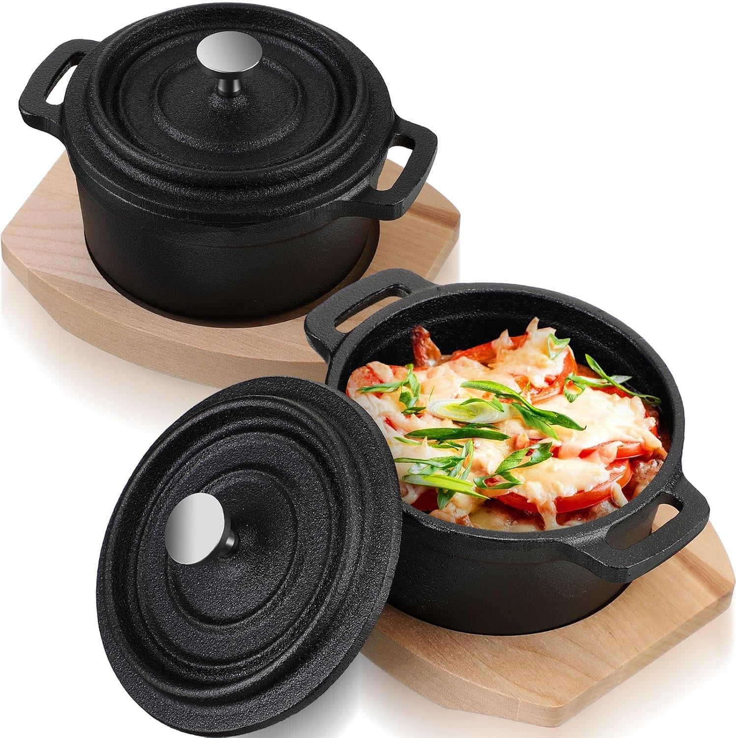 2-sets-17-oz-mini-cast-iron-dutch-oven-lid-and-wooden-base-pre-seasoned-cast-iron-casserole-with-dual-handles-small-black-casserole-dishes-for-oven-use-marinate-cook-bake-gift-giving