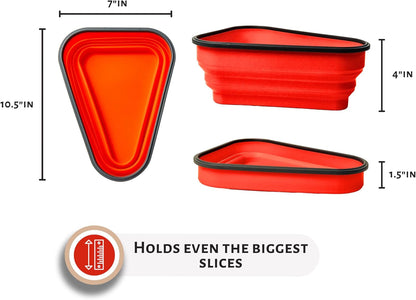 The Perfect ™ - Reusable Pizza Storage Container with 5 Microwavable Serving Trays - Bpa-Free Adjustable Pizza Slice Container to Organize & save Space, Red8