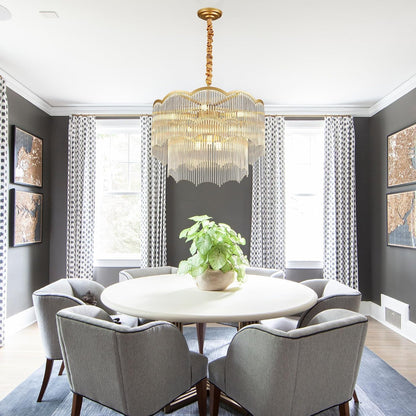 Salaiwei  22.83" 8 Light Gold Crystal Chandelier for Dining Room4