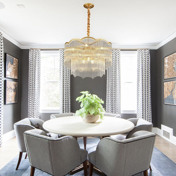 Salaiwei  22.83" 8 Light Gold Crystal Chandelier for Dining Room4