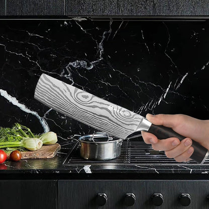 Nakiri Knife - 7" Razor Sharp Meat Cleaver Knife, Multipurpose Veggie Cutting Chef Knife for Home and Kitchen, Made Ofhigh Carbon Steel Japanese with Pakkawood Handle, Gift Box Included6