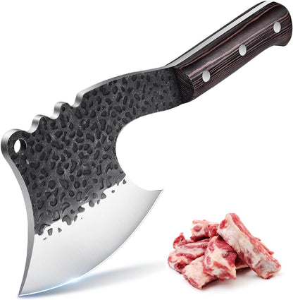 Meat Bone Cleaver Knife - Black Heavy Duty Butcher Meat Cutting Axes1