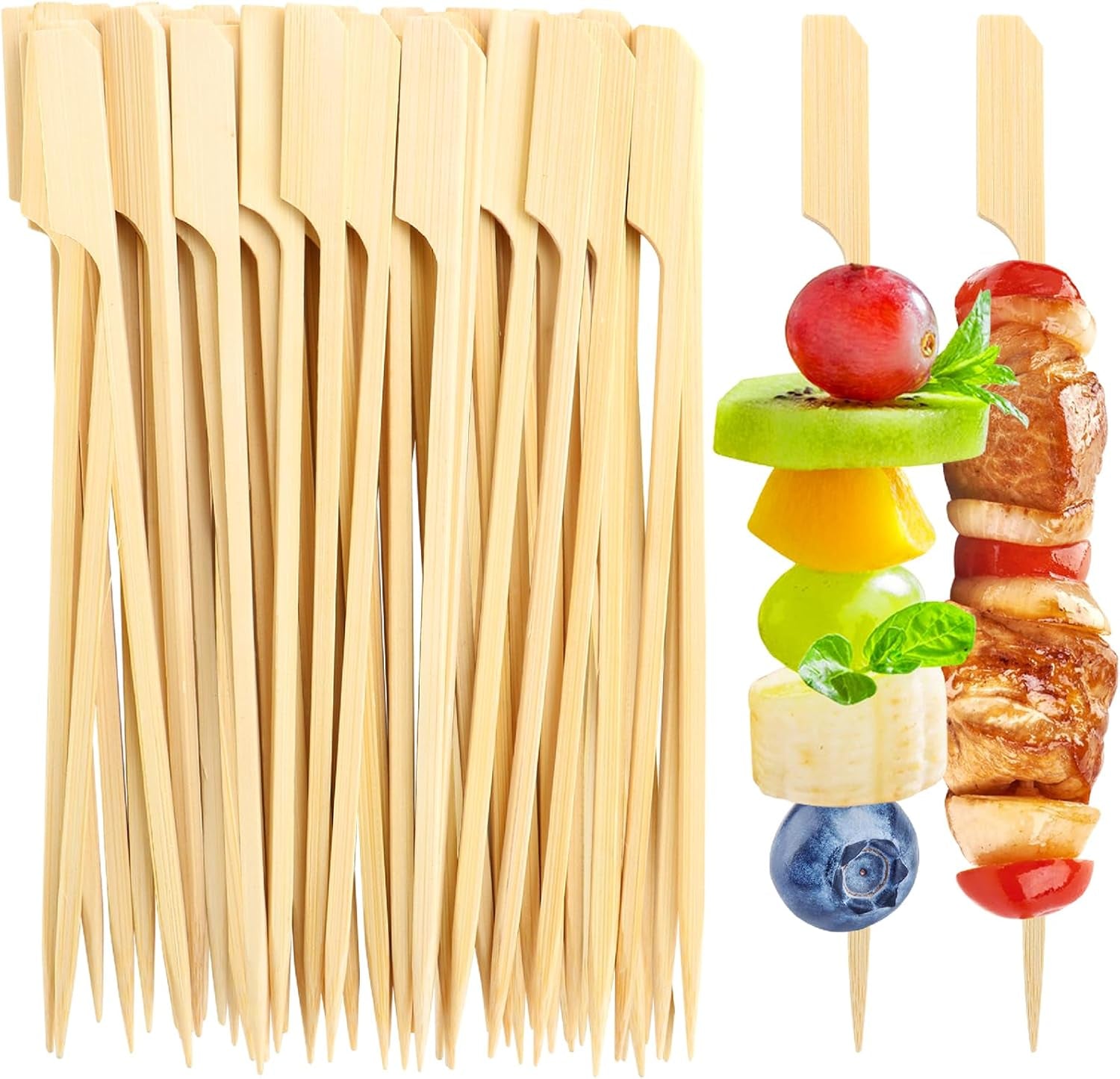200pcs-bamboo-skewers-for-appetizers-6-inch-long-flat-cocktail-picks-fancy-toothpicks-for-appetizers-paddle-wooden-skewers-party-food-sticks-drinks-fruit-bbq-charcuterie-accessories