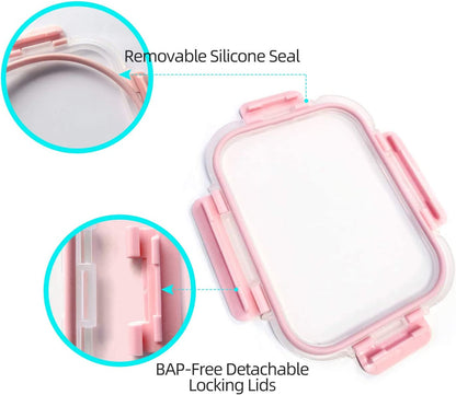 [10 Pack] Glass Meal Prep Containers, Food Storage Containers with Lids Airtight, Glass Lunch Boxes, Microwave, Oven, Freezer and Dishwasher Safe3
