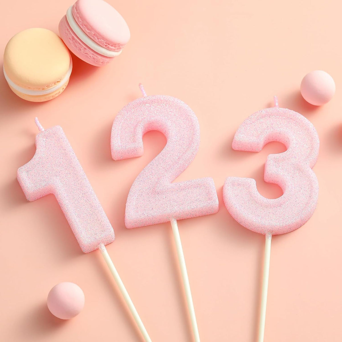 2-76-inch-luxe-pink-glitter-1-number-birthday-candles-pink-number-candles-cake-number-candles-party-celebration