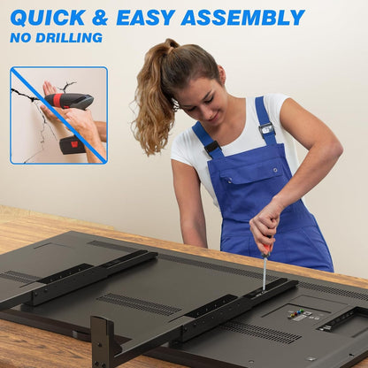 Table Top TV Stand with Height Adjustable TV Legs for 37-90 Inch Tvs | TV Stands Base with Cable Management for Flat/Curved Tvs, Steel TV Feet Replacement Holds up to 150 Lbs, Max VESA 800X600Mm7