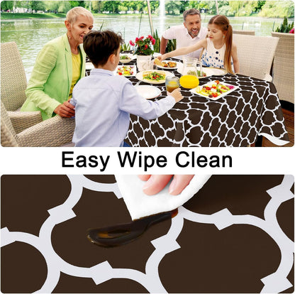 round Table Cloth, Flannel Backed Vinyl Tablecloth, 60" Round3