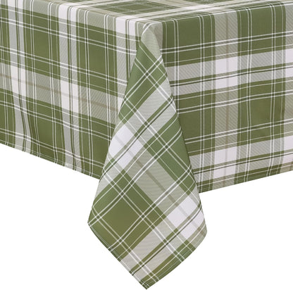Waterproof Rectangle Checkered Tablecloth 54 X 80 Inch, Sage Green1