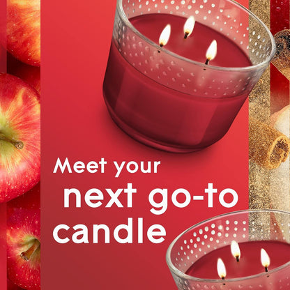 Candle Apple Cinnamon, Fragrance Infused with Essential Oils, Air Freshener Candle, 3-Wick, 6.8 Oz3
