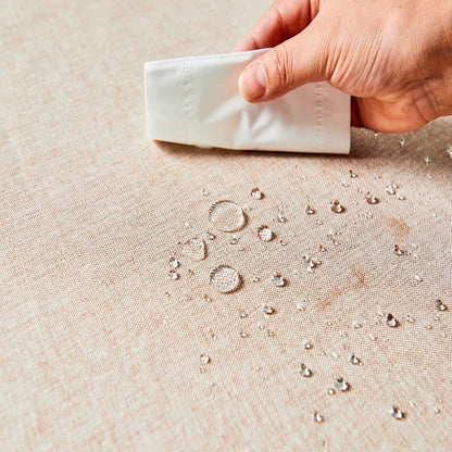 Faux Linen Rectangle Tablecloth Spill-Proof Wipe-Clean Dining Table Cover for Kitchen Party Holiday Everyday Use3