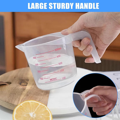 2 Pack Measuring Cup Set, 250Ml (1-Cup) and 500Ml (2-Cup) | Plastic Liquid Measuring Cups- Baking, Cooking, Mixing & Measuring Cups, Essential Kitchen Tools6