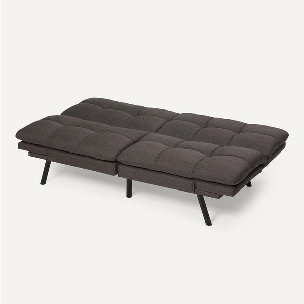 Futon Sofa Bed, Convertible Memory Foam Sofa Couch with Adjustable Positions for Small Living Room, Office, Apartment, Dark Grey Linen Fabric5