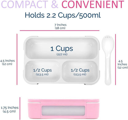 Small Snack Box Containers Kids Toddlers, Pink & Purple Glitter Set6