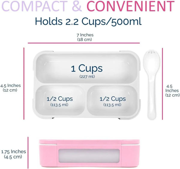 Small Snack Box Containers Kids Toddlers, Pink & Purple Glitter Set6
