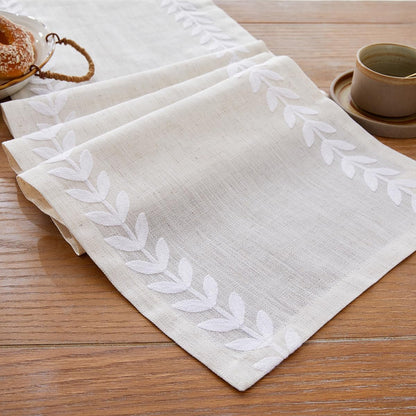 Embroidered Table Runner, White Table Runners 90 Inches Long1