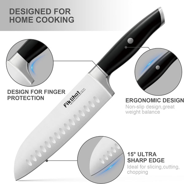 Knife Set, German Stainless Steel, Black, 14-Piece Kitchen Knives | Full Tang Handle, Ultra-Sharp, Knife Block & Sharpener Included, Rust-Resistant, Dishwasher-Safe, Gift for Chefs, BBQ Prep3