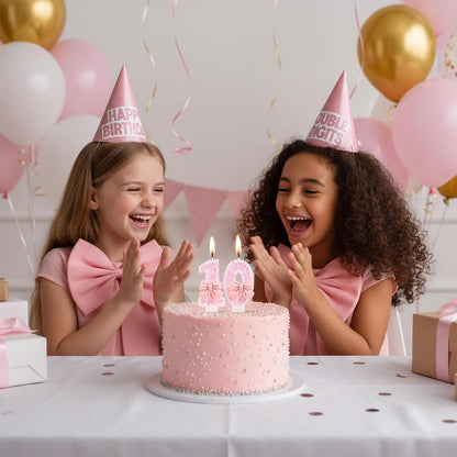 Number 10 Birthday Candle, Pink Bow Birthday Candles, Glitter Candle Cake Topper, Happy Birthday Cake Decoration Gifts, Anniversary Party Supplies for Girl6