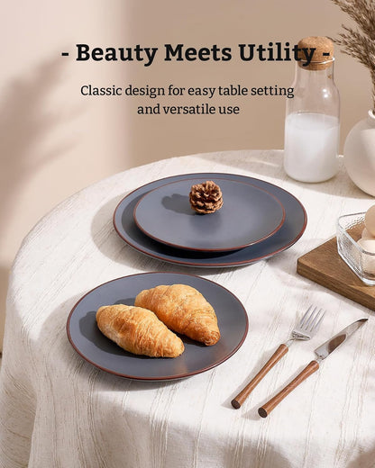 Venus Plates and Bowls Sets, 12Pcs Stoneware Dinnerware Set for 43