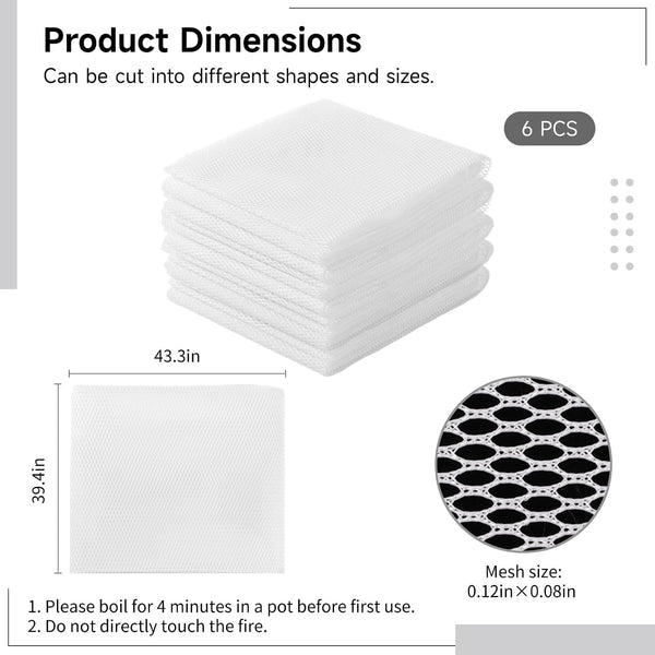 6 Pcs Rice Net, 43.3"×39.4" Sushi Rice Cooking Net, Non-Stick Fine Mesh Rice Cooker Napkins, Tetoron Rice Nets, Cooking Steam Cloths for Homes, Restaurants, Camping4