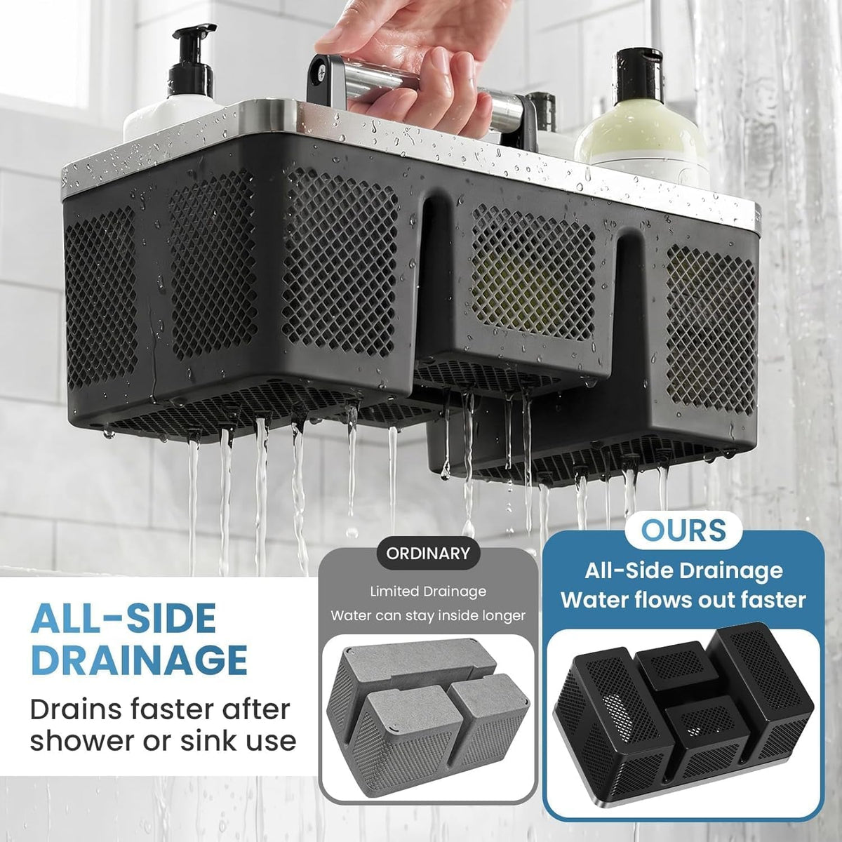 plastic-shower-caddy-dorm-portable-cleaning-shower-caddy-with-handle-4-divided-compartments-all-side-drainage-rigid-plastic-basket-tote-for-college-dorm-bathroom-use-black-silver