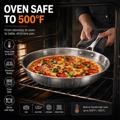 Titanium Pan, 12 Inch Hammered Titanium Pro Frying Pan with Lid, Healthy Skillet for Cooking, PFAS PFOA PTFE Free Cookware, Dishwasher & Oven Safe, Induction Ready7