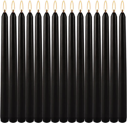 Black Taper Candles - Set of 14 Dripless Candles - 10 Inch Tall2