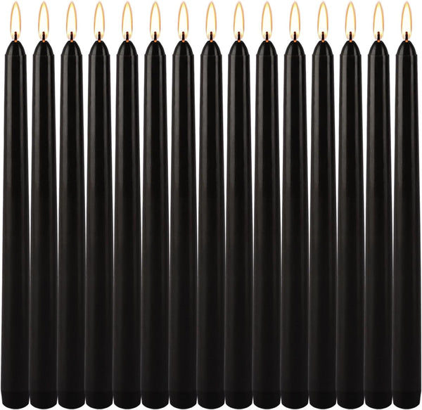 Black Taper Candles - Set of 14 Dripless Candles - 10 Inch Tall2