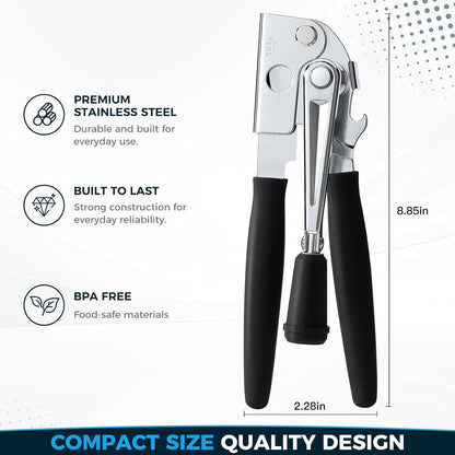 Heavy-Duty Commercial Manual Crank Can Openers,Rubber-Coated Long Handles | Easy to Use, Ergonomic,Works Great on #10 Cans,For Restaurants,Home Kitchens,Seniors & Arthritis7