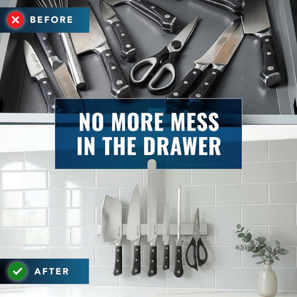 Magnetic Knife Holder for Wall & Fridge, 16" Knife Magnetic Strip4