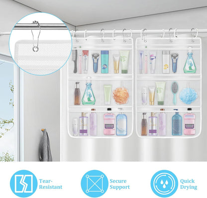 Mesh Shower Organizer for Bath, 2 Pack Mesh Shower Caddy Hanging, Quick Dry5