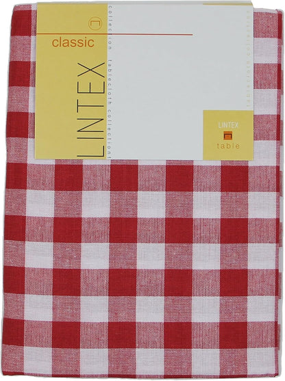 Linens Buffalo Check Cotton Imported Tablecloth Red Square1