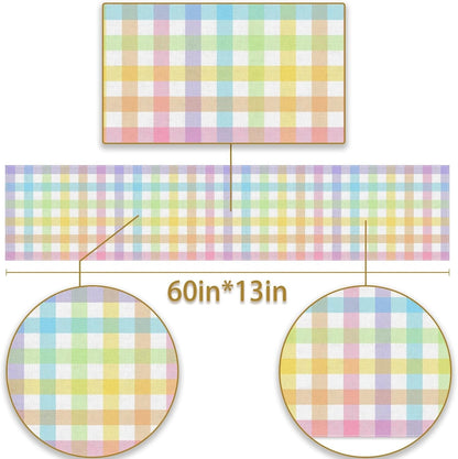 Easter Buffalo Plaid Check Table Runner Spring Holiday Farmhouse Fireplace Kitchen Dinning Room Home Party Decoration (13" X 60")5