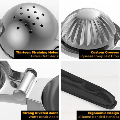 Lemon Squeezer 304 Stainless Steel Large Metal Manual Citrus Juicer4