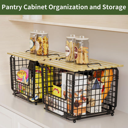 2 Pack Stackable Potato Onion Bins, Pantry Organizers and Storage2