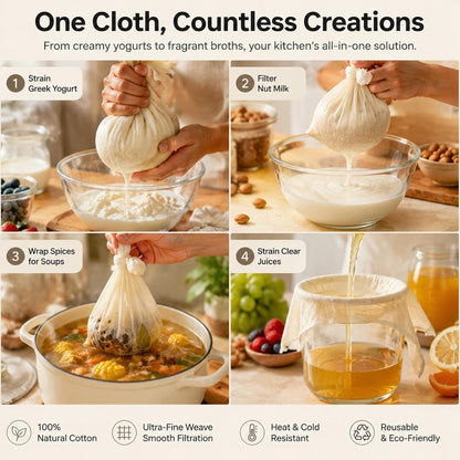 Reusable Cheesecloth,Grade 100,20X20 Inch Hemmed Cheese Cloth for Straining Craft,100% Cotton Unbleached Cloth Strainer for Cooking,Baking,Juicing,Cheese Making,Ultra Fine and Dense,Washable5