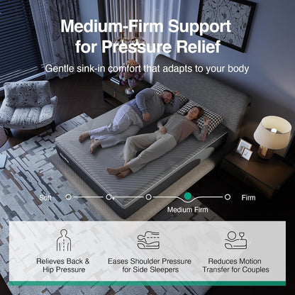 Airyflow King Size Mattress 14 Inch, Gel Memory Foam Mattress King5