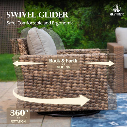 4-Piece Patio Furniture Set with Wide Arm, Grey3