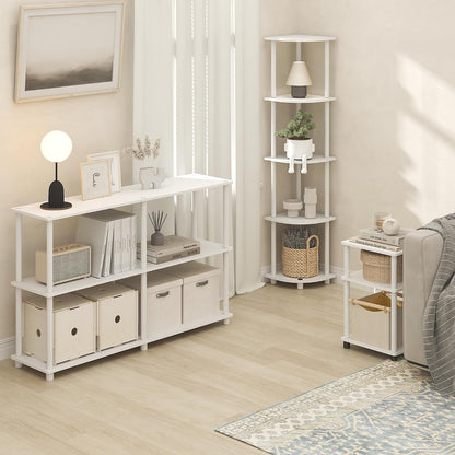Turn-N-Tube 3-Tier Toolless Side Table, Compact, White | Narrow, Open Shelf End Table, Night Stand, Bedside Table, for Small Spaces, Living Room, Bedroom4