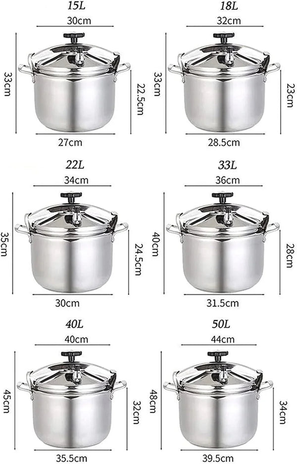 304 Stainless Steel Explosion-Proof Household Safety Large Capacity Multi-Function Large Pot Induction Cooker, Gas Stove Suitable for Hotels，Restaurants (Size : 18L)3