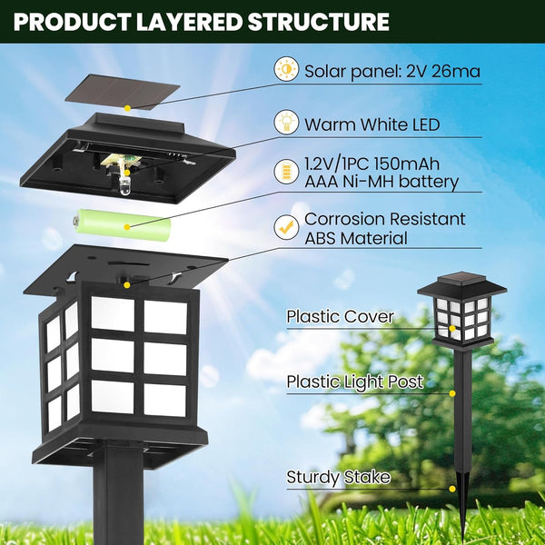 Solar Lights Outdoor Waterproof 12 Pack, LED Garden Decor4