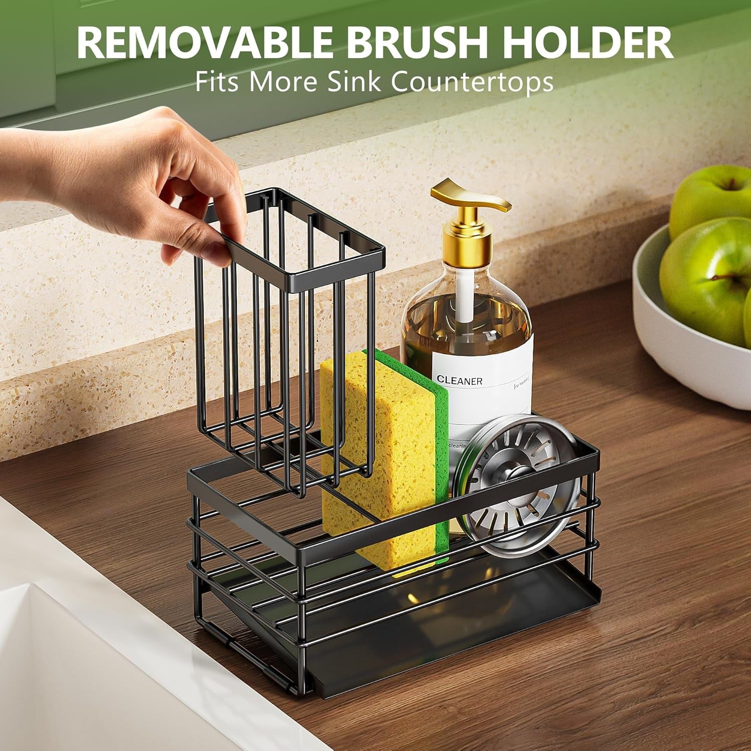 sink-caddy-sponge-holder-for-kitchen-with-brush-holder-and-stainless-steel-self-drain-tray-rustproof-kitchen-sink-organizer-for-sponge-soap-dispenser-storage-accessories