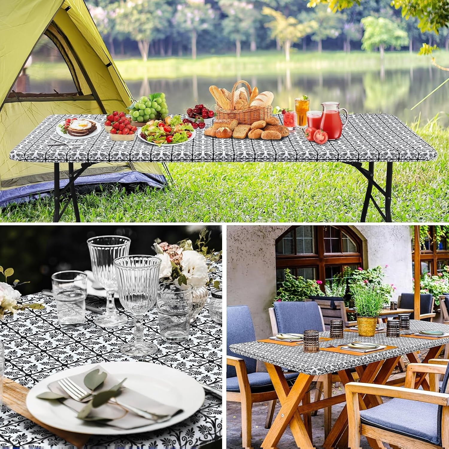 rectangle-vinyl-table-cloth-elastic-fitted-flannel-backed-tablecloth-100-waterproof-plastic-table-cover-fits-6-foot-folding-tables-for-picnic-camping-outdoor-black-30-x-72