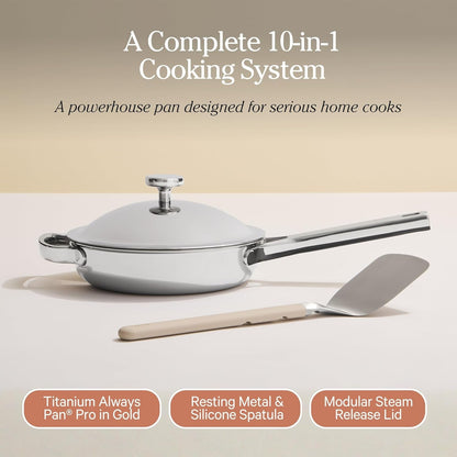 Our Place Mini Titanium Always Pan Pro, 8.5" Nonstick Titanium Frying Pan | Pfas-Free Titanium Skillet; Tri-Ply Steel & Aluminum; Lid & Spatula; Induction, Dishwasher & Oven Safe to 1000°F (750°F Gold)7