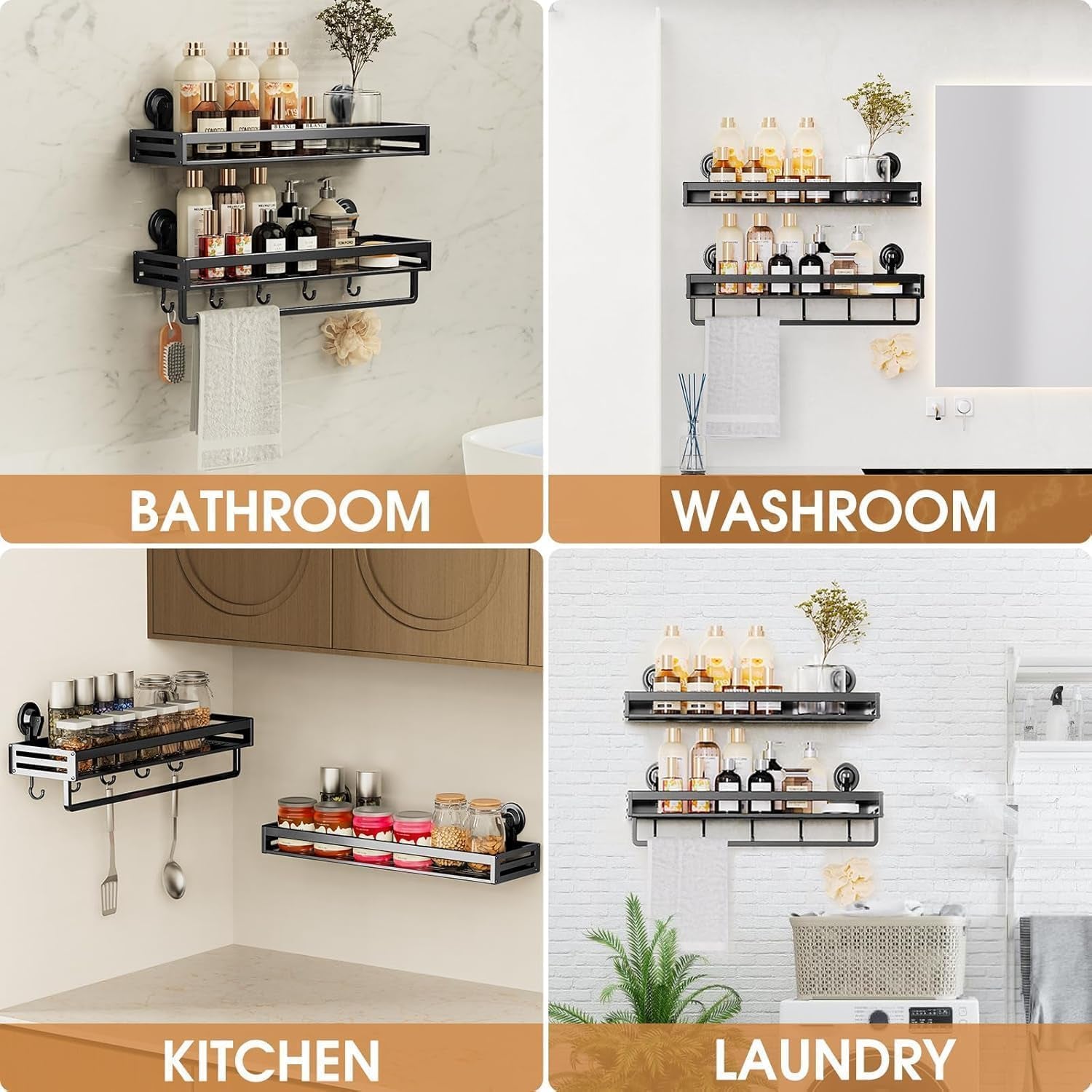 suction-cup-shower-caddy-with-5-hooks-towel-rrack-11-8inch-black